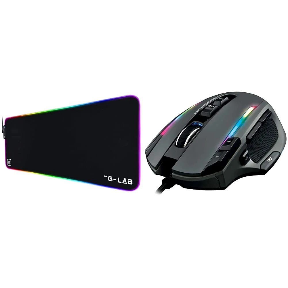 Tapis de Souris Gaming XXL RGB The G-Lab Pad Rubidium Noir