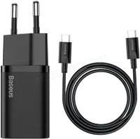 Chargeur Secteur Baseus Super Si 25W USB-C avec Câble USB-C - Noir - 1