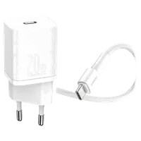 Chargeur Rapide Baseus USB-C 20W avec Câble Lightning Blanc - 1