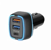 Chargeur Allume-Cigare Gembird 30W USB-C + USB-A - Noir - 2
