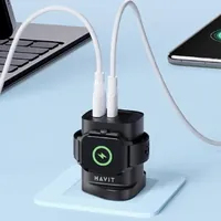 Chargeur Secteur Havit UC132 22W USB-C & USB-A avec Station de Charge Apple Watch - 1