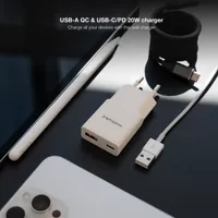 Nanocable Chargeur Secteur Rapide USB-C/USB-A Blanc - 3
