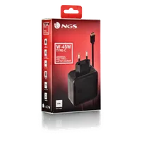 NGS ﻿﻿W-45W TYPEC Ordinateur portable, Smartphone, Tablette Noir Secteur Intérieure - 6