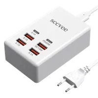 Station de Charge ICONIQ 30W USB-C PD & USB-A - Design Tissu Gris Chiné - 2