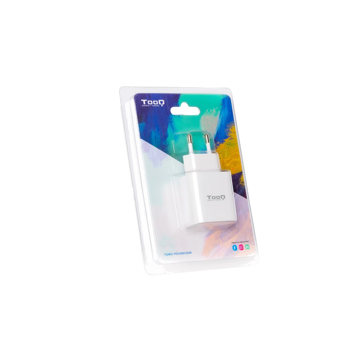 TooQ TQWC-PDUSBC20W - Chargeur Secteur USB-C 20W Universel Blanc