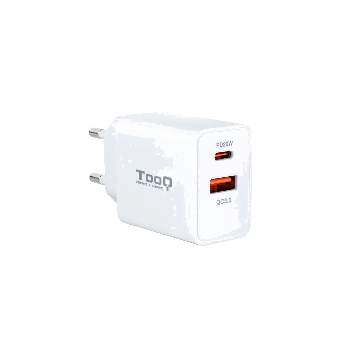TooQ TQWC-2SC04WT - Chargeur Secteur Rapide Universel Blanc