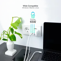 TooQ TQWC-GANQC2PD65WT - Chargeur Secteur Rapide Universel Blanc - 3