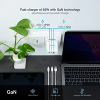 TooQ TQWC-GANQC2PD65WT - Chargeur Secteur Rapide Universel Blanc - 4