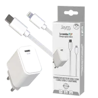 Chargeur Secteur GaN 20W USB-C PD + USB-A QC 3.0 Blanc - 2