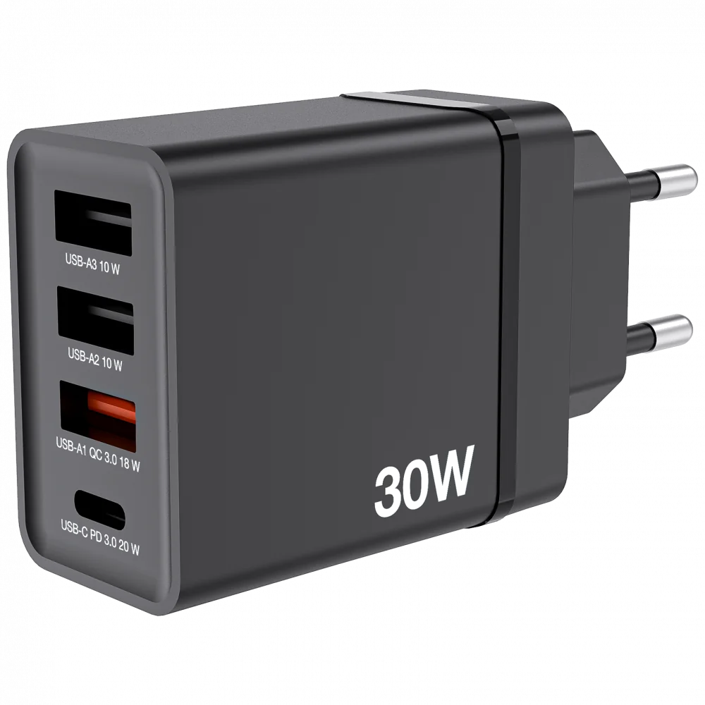 Verbatim Chargeur USB mural 4 ports 30 W - Noir