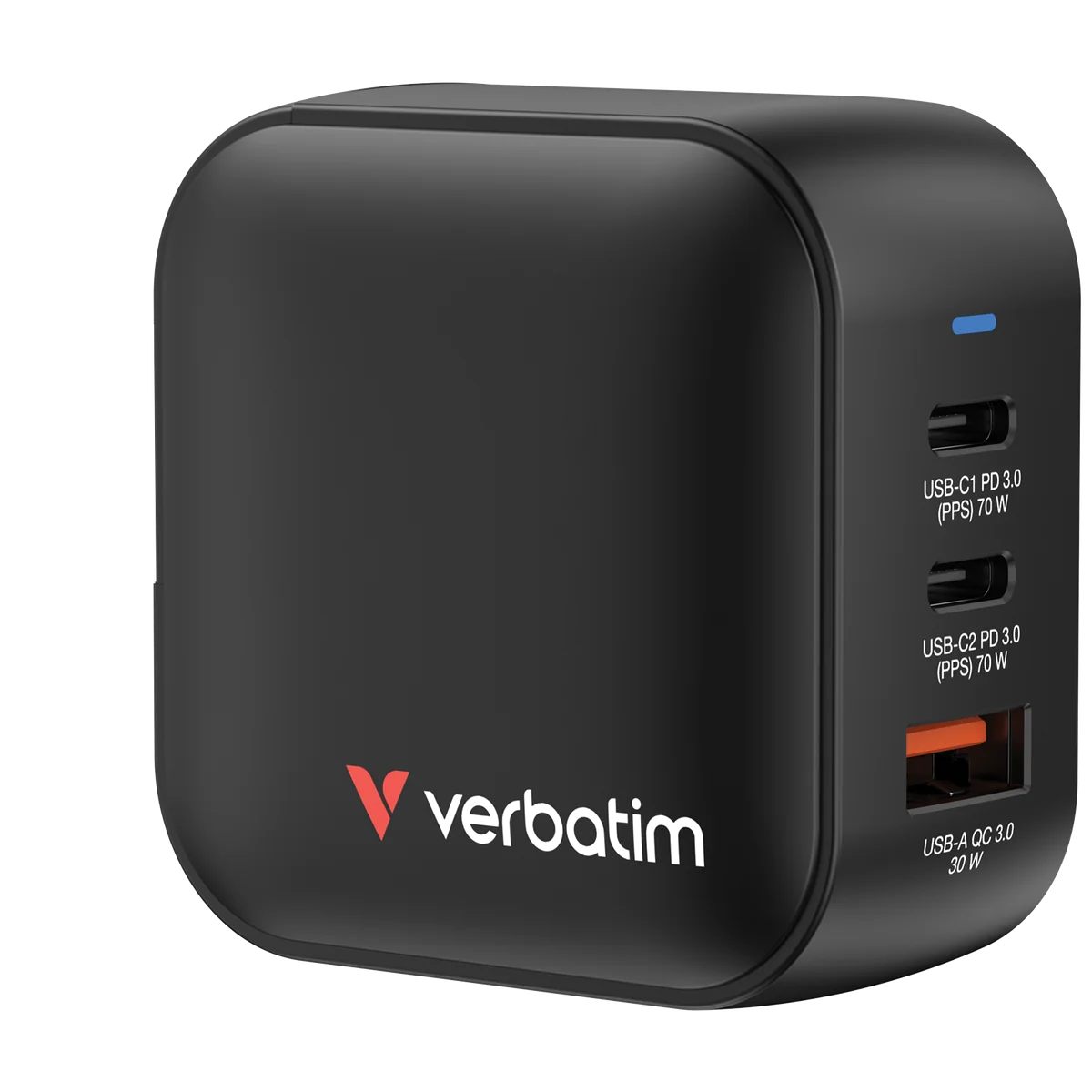 Verbatim Mini GaN Charger 70W Universel Noir Secteur Charge rapide Intérieure