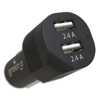 Chargeur Allume-Cigare GREEN-E 2xUSB 4.8A 24W Noir