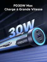 Chargeur Allume-Cigare USB-C PD QC 3.0 Rapide 51W - 3