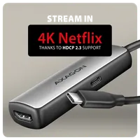 Axagon RVC-HI8KPD - Adaptateur USB-C vers HDMI 2.1 8K HDR10+ avec Power Delivery 100W - 6