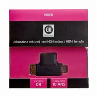 Adaptateur D2 Diffusion 2-en-1 Micro HDMI / Mini HDMI vers HDMI Femelle - Noir - 3