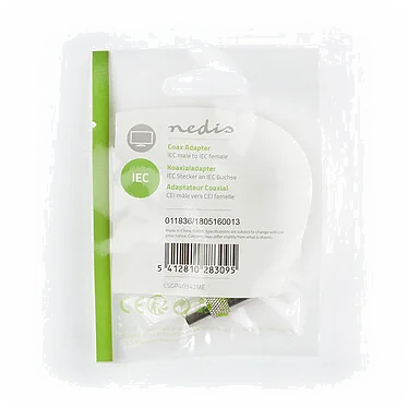 Adaptateur Coaxial Mâle vers Mâle Nedis