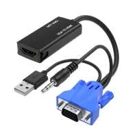 Convertisseur HDMI vers VGA 1080p avec Audio - Noir 15cm - 3
