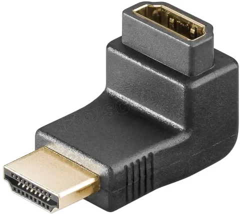 Adaptateur HDMI 2.0 Mâle vers Femelle Coudé 90° Noir