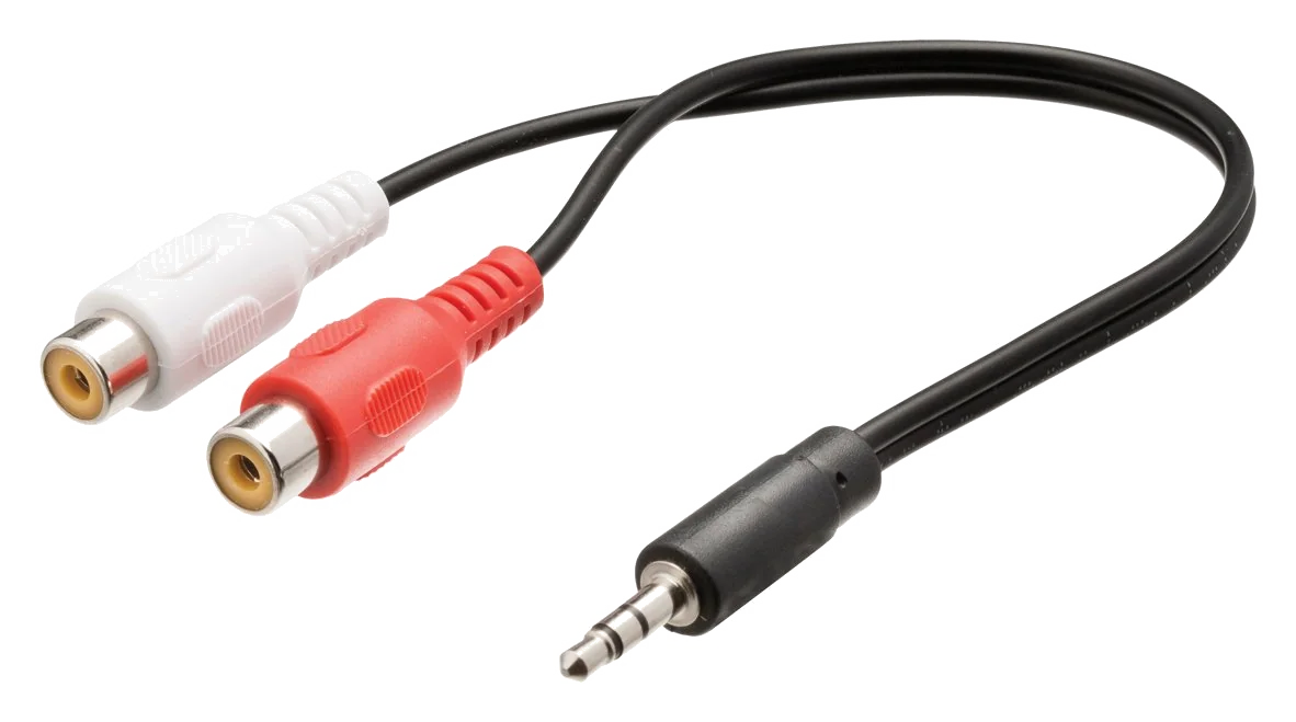 Adaptateur Audio Stéréo Goobay RCA Mâle vers 2x RCA Femelles - 20cm Noir