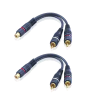 Adaptateur Audio Stéréo Goobay RCA Mâle vers 2x RCA Femelles - 20cm Noir - 2