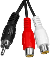 Adaptateur Audio Stéréo Goobay RCA Mâle vers 2x RCA Femelles - 20cm Noir - 3