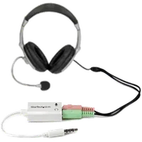 StarTech.com Adaptateur pour casque avec prises pour écouteur et microphone séparées - Mini-Jack 3,5mm 1x (M) 2x (F) - Blanc