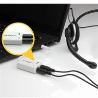 StarTech.com Adaptateur pour casque avec prises pour écouteur et microphone séparées - Mini-Jack 3,5mm 1x (M) 2x (F) - Blanc - 2