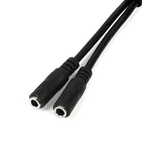 StarTech.com Adaptateur pour casque avec prises pour écouteur et microphone séparées - Mini-Jack 3,5mm 1x (M) 2x (F) - Noir