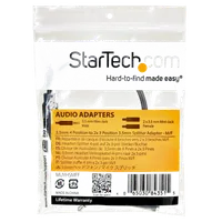 StarTech.com Adaptateur pour casque avec prises pour écouteur et microphone séparées - Mini-Jack 3,5mm 1x (M) 2x (F) - Noir - 6