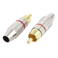 Connecteur RCA Mâle à Souder Métal Or/Blanc - 2