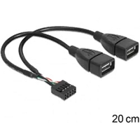 Câble Rallonge USB 2.0 Interne 10 Broches - 12cm Noir - 2