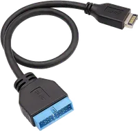 Rallonge Câble USB 3.0 Interne 19 broches - 45 cm - Noir - 1