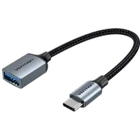 Adaptateur OTG USB-C Mâle vers USB 3.0 Femelle - Alliage d'Aluminium Gris - 1