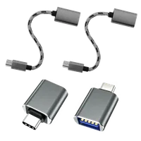 Adaptateur OTG USB-C Mâle vers USB 3.0 Femelle - Alliage d'Aluminium Gris - 2