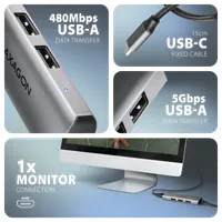 Axagon HMC-H3A station d'accueil Avec fil USB 3.2 Gen 1 (3.1 Gen 1) Type-C Argent - 6