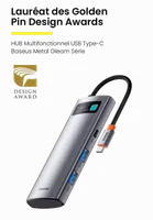 Hub USB-C 7-en-1 Baseus Metal Gleam - Gris - 3