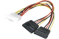 Adaptateur d'alimentation Molex vers 2x SATA - 15 cm