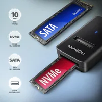 Axagon ADM2-AM USB-A 10Gbps - M.2 NVMe & SATA SSD adaptér, kabelis USB-A 10cm Enceinte ssd Noir - 2