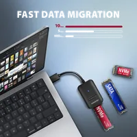 Axagon ADM2-AM USB-A 10Gbps - M.2 NVMe & SATA SSD adaptér, kabelis USB-A 10cm Enceinte ssd Noir - 3