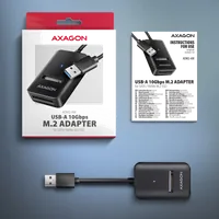 Axagon ADM2-AM USB-A 10Gbps - M.2 NVMe & SATA SSD adaptér, kabelis USB-A 10cm Enceinte ssd Noir - 7