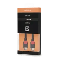 Câble HDMI 1.4 High Speed HD 3m - Fiches Or - 1