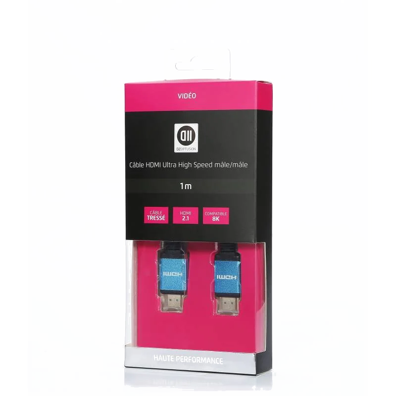 Câble HDMI 2.1 Tressé Nylon 1m - Compatible 8K Ultra HD