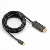 Câble USB-C vers HDMI 2m Noir Connecteurs Or - Compatible 4K