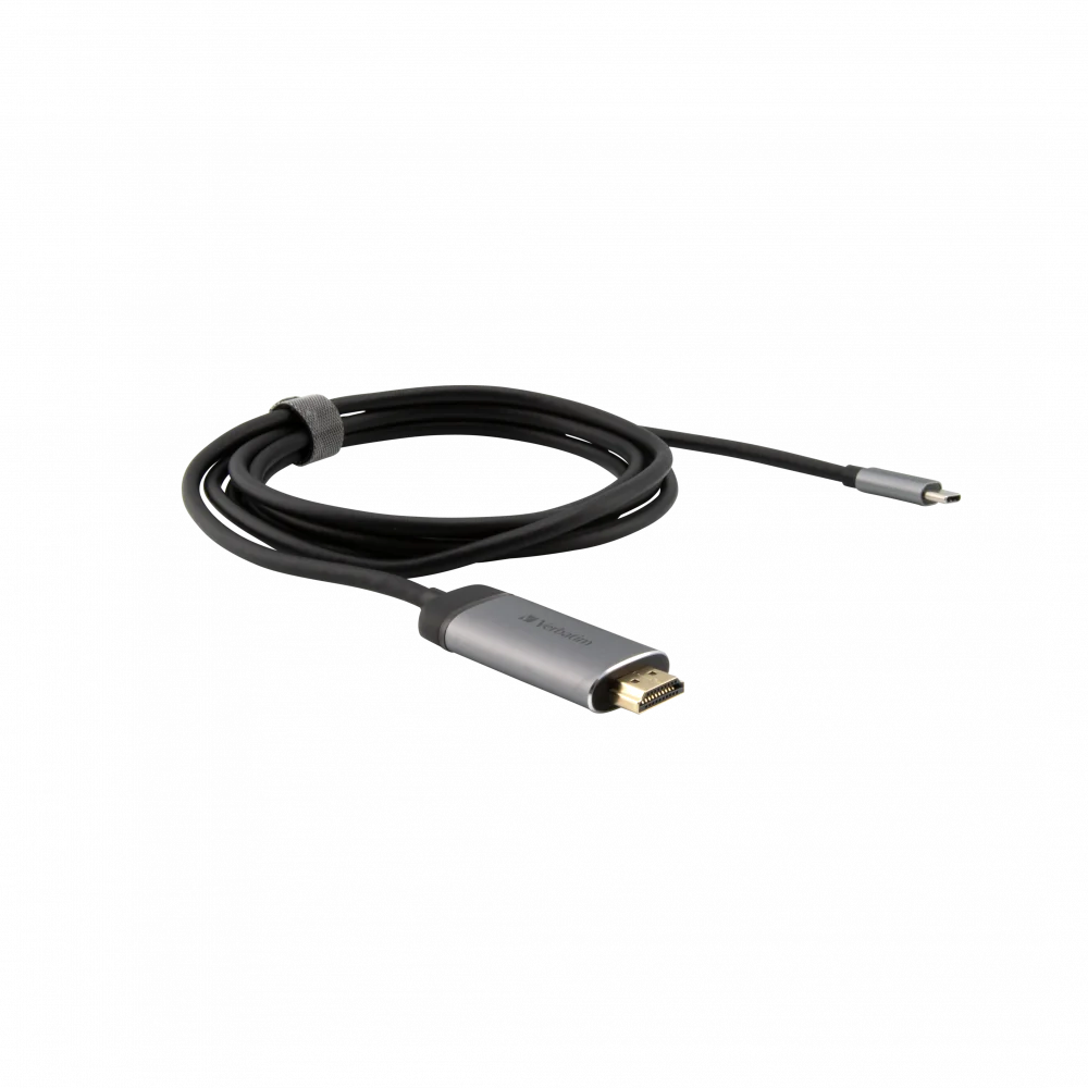 Verbatim 49144 câble vidéo et adaptateur 1,5 m USB Type-C HDMI Noir, Argent