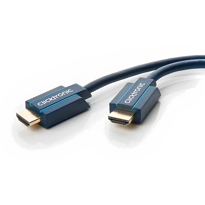Câble HDMI 2.0 Clicktronic 1m Mâle/Mâle Noir - Haute Performance 4K