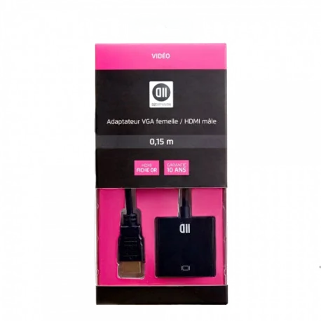 Câble VGA Mâle/Mâle 3m Noir - Connexion Vidéo Fiable