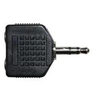 Adaptateur Doubleur Jack 3.5mm Mâle vers 2x Femelles - 0.2m Noir