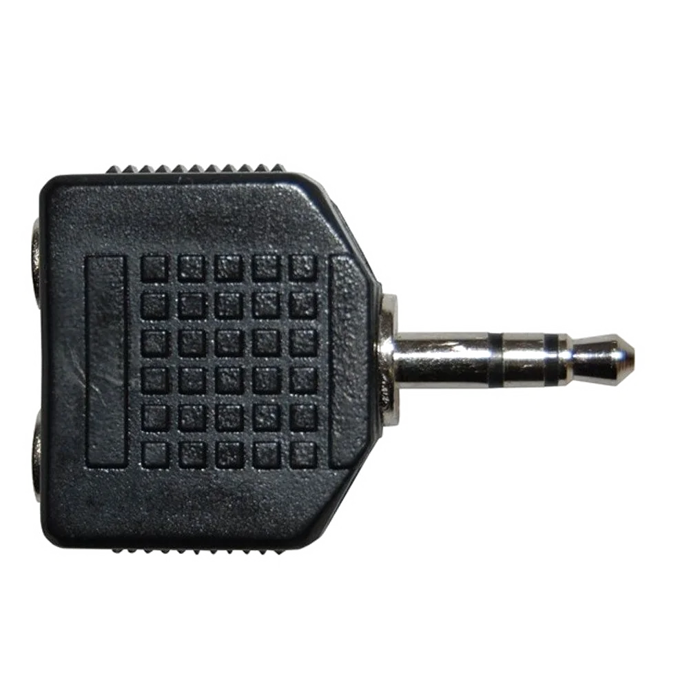Adaptateur Doubleur Jack 3.5mm Mâle vers 2x Femelles - 0.2m Noir