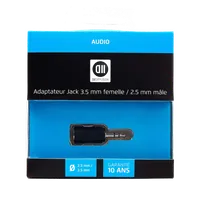Adaptateur Doubleur Jack 3.5mm Mâle vers 2x Femelles - 0.2m Noir - 3
