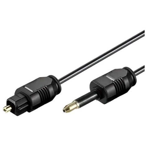 Câble Audio Optique Toslink Mâle/Mâle avec Adaptateur Jack 3,5mm - 1,5m Noir